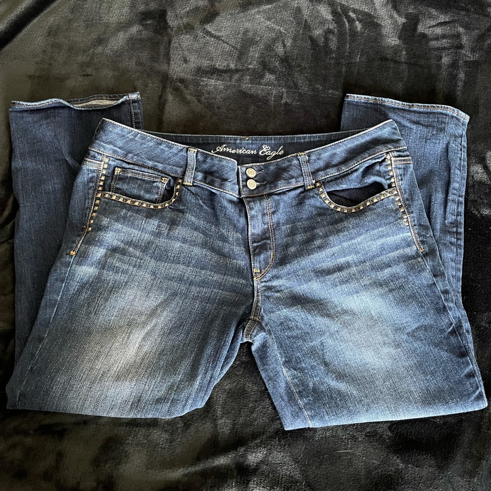 American Eagle AE Size 18 Studded Crop Jeans
